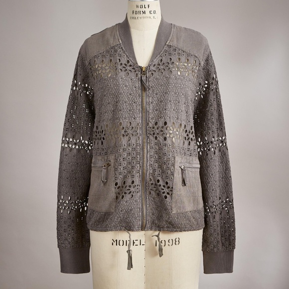 Sundance Jackets & Blazers - Sundance Sweetgrass Bomber Eyelet Jacket S EUC